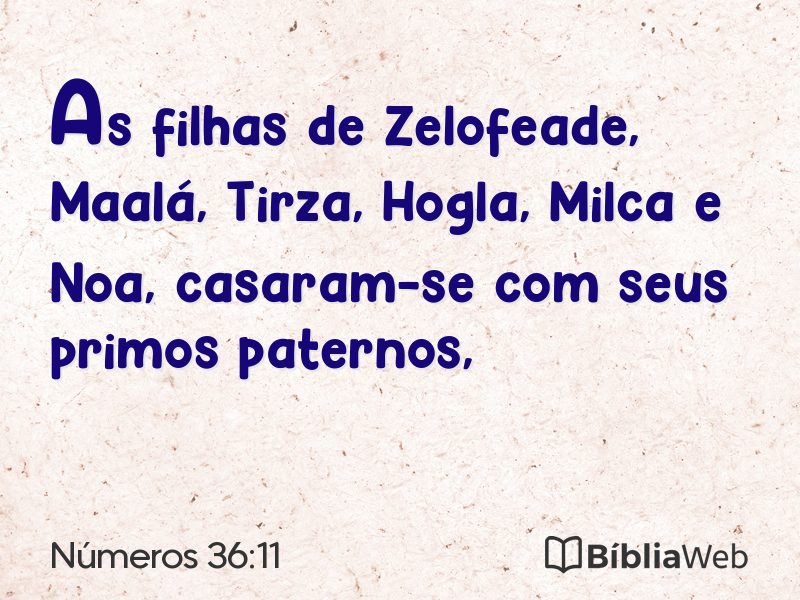 Números 36:11 em imagem para compartilhar