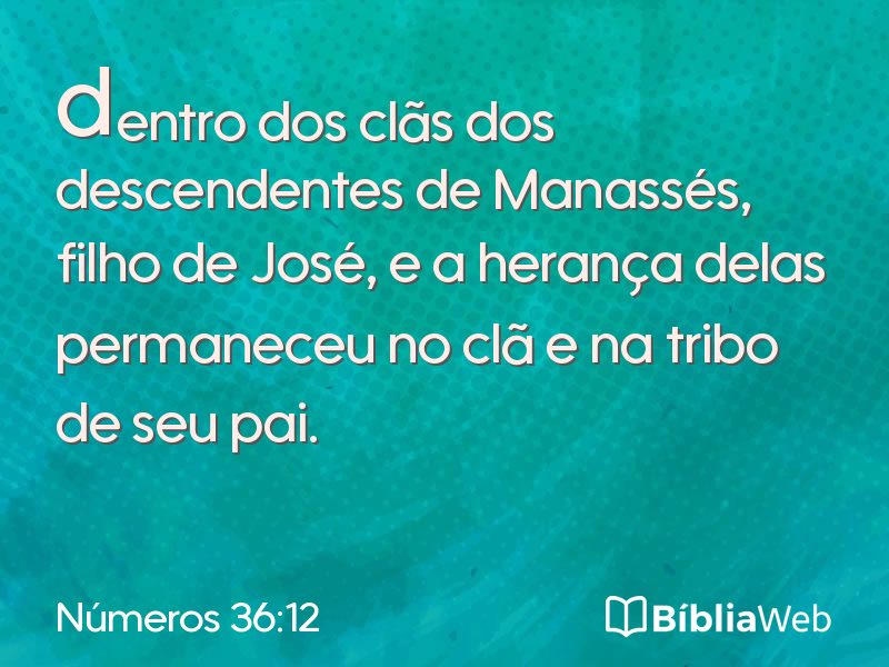 Números 36:12 em imagem para compartilhar