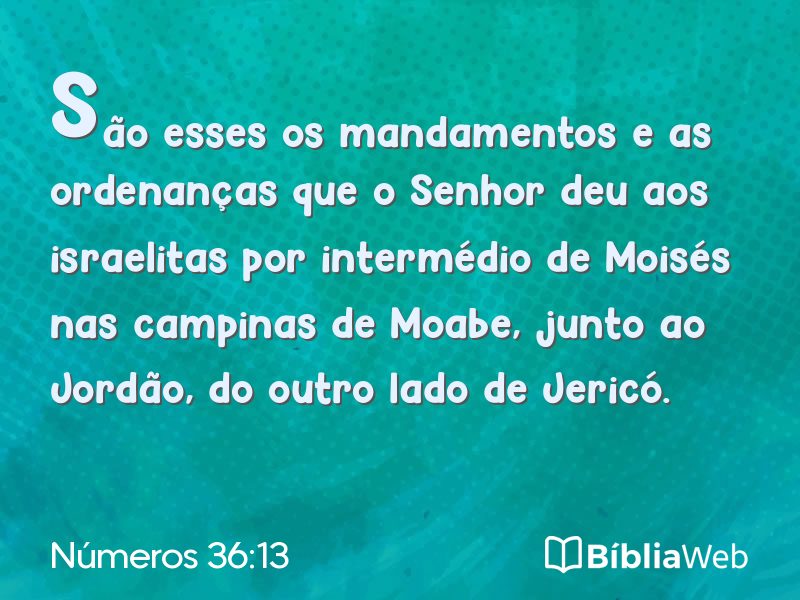 Números 36:13 em imagem para compartilhar