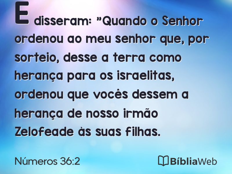 Números 36:2 em imagem para compartilhar