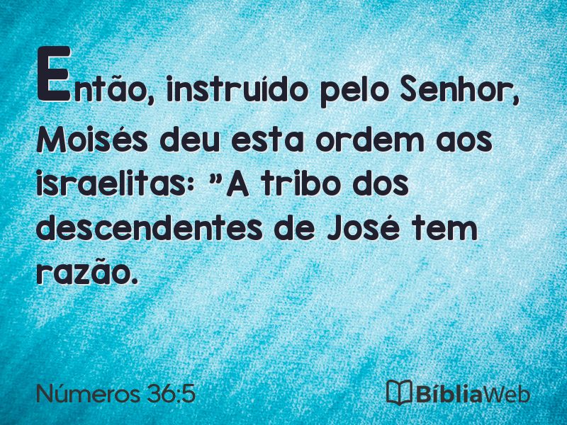 Números 36:5 em imagem para compartilhar