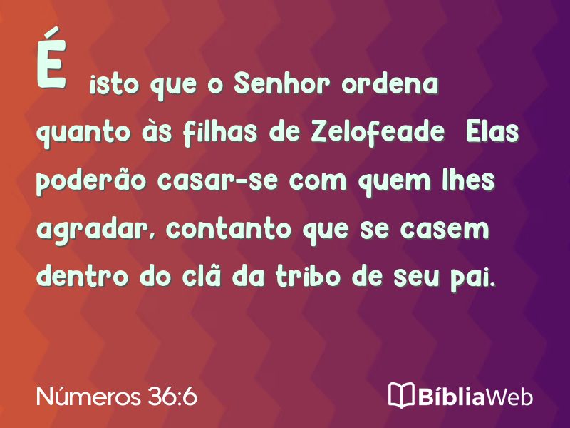 Números 36:6 em imagem para compartilhar