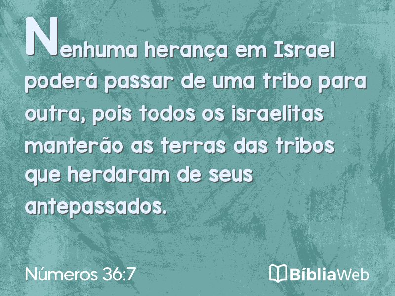 Números 36:7 em imagem para compartilhar