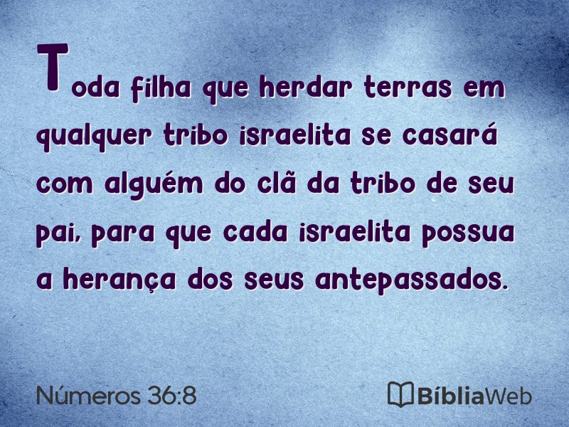 Números 36:8 em imagem para compartilhar