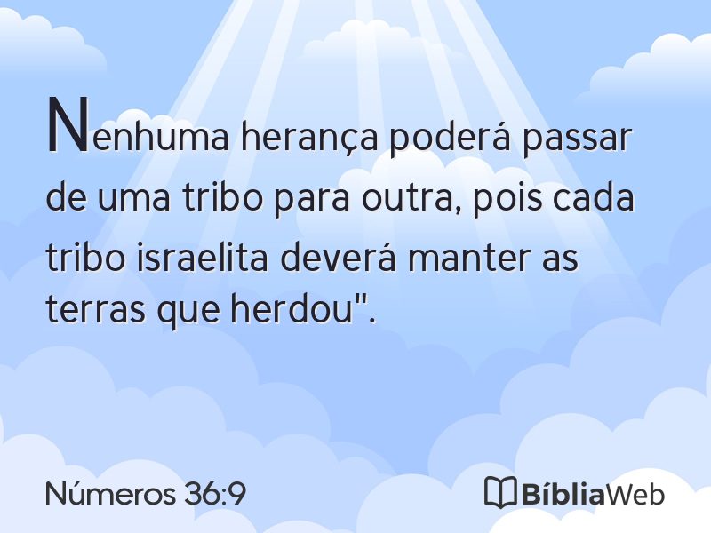 Números 36:9 em imagem para compartilhar