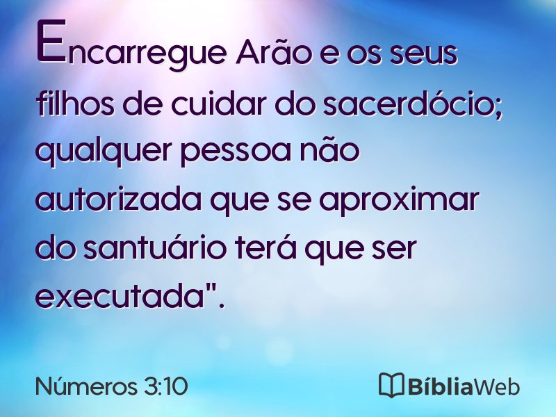 Números 3:10 em imagem para compartilhar