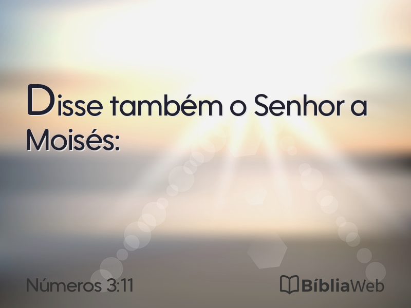 Números 3:11 em imagem para compartilhar