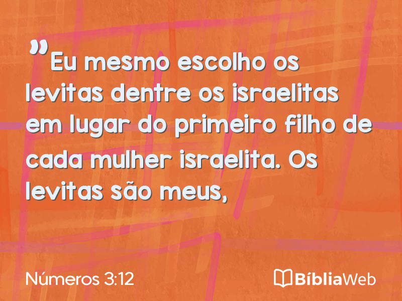 Números 3:12 em imagem para compartilhar