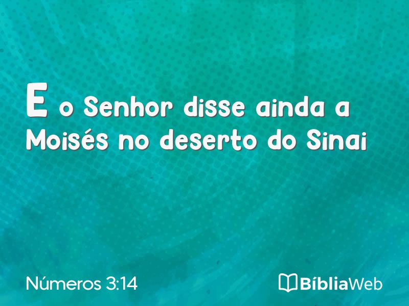 Números 3:14 em imagem para compartilhar