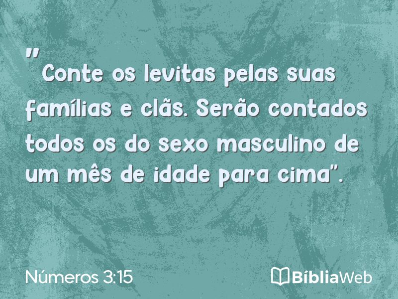 Números 3:15 em imagem para compartilhar