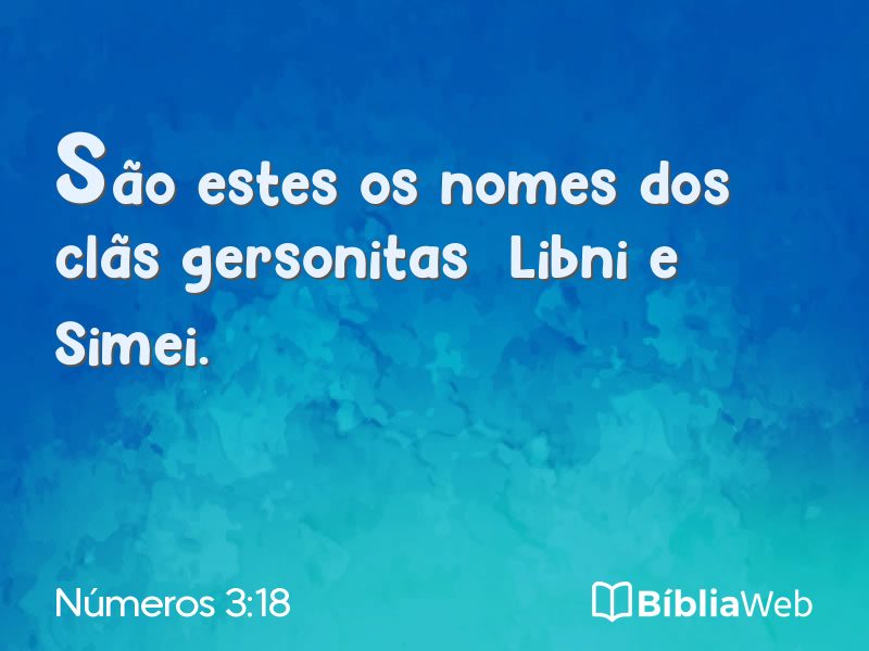 Números 3:18 em imagem para compartilhar