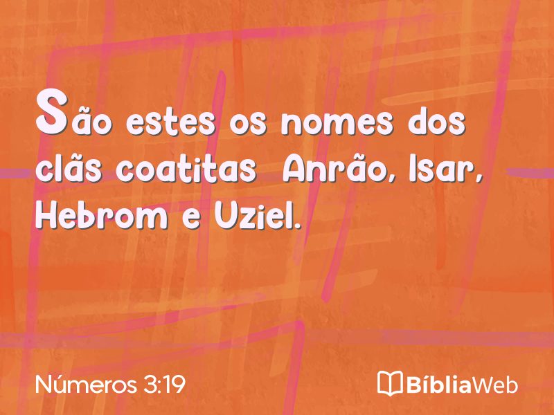 Números 3:19 em imagem para compartilhar