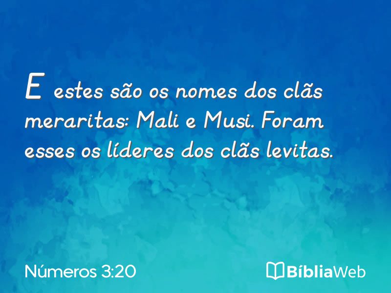 Números 3:20 em imagem para compartilhar