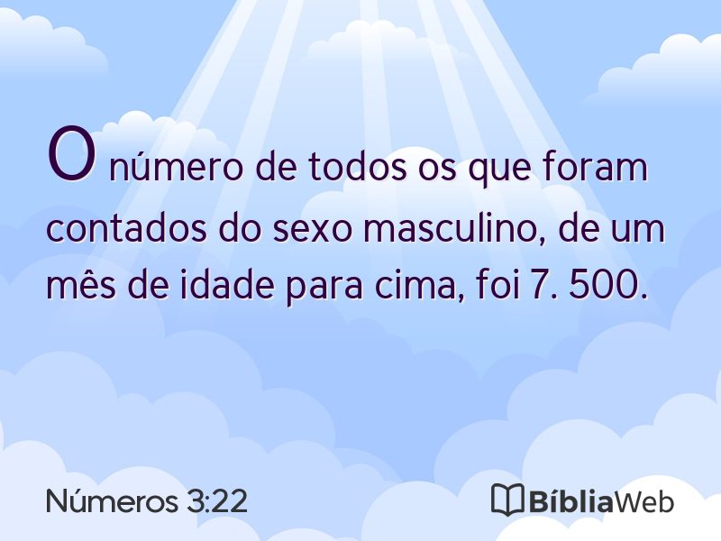 Números 3:22 em imagem para compartilhar