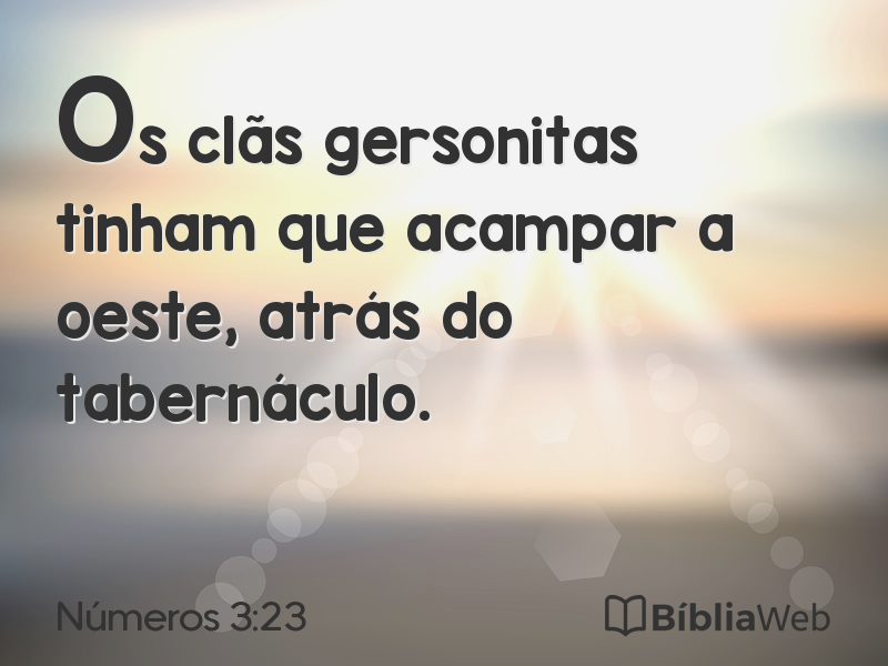 Números 3:23 em imagem para compartilhar