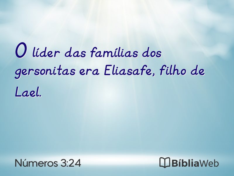 Números 3:24 em imagem para compartilhar