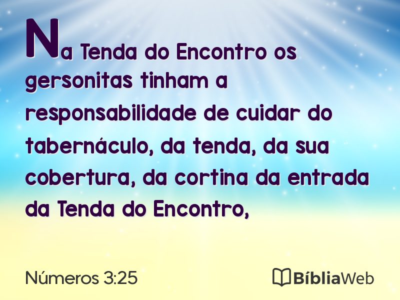 Números 3:25 em imagem para compartilhar