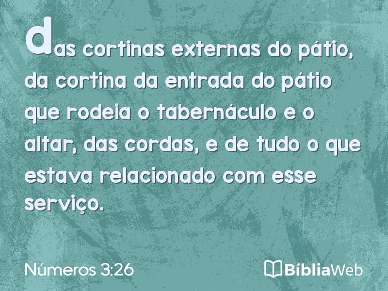 Números 3:26 em imagem para compartilhar