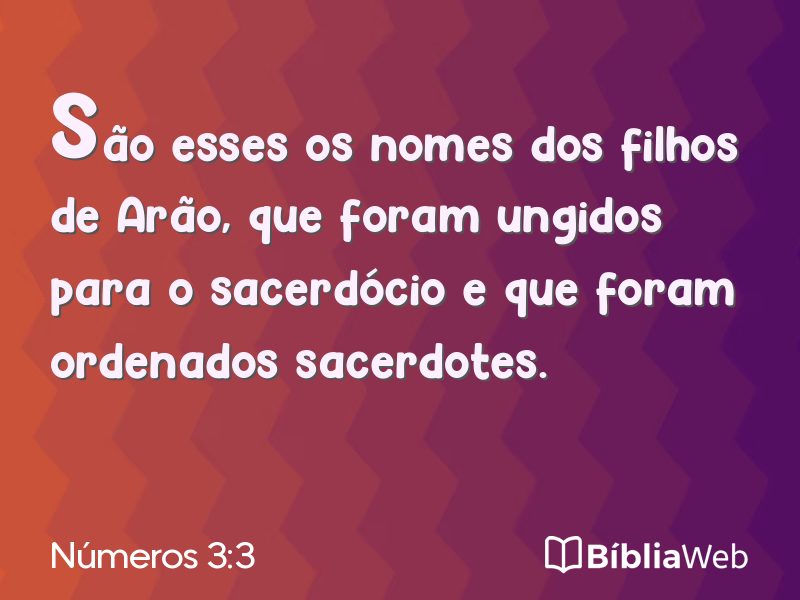 Números 3:3 em imagem para compartilhar
