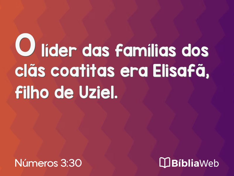 Números 3:30 em imagem para compartilhar