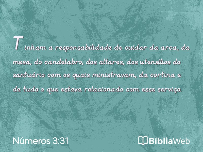Números 3:31 em imagem para compartilhar