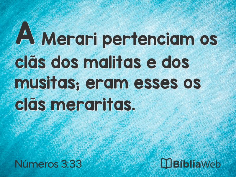 Números 3:33 em imagem para compartilhar