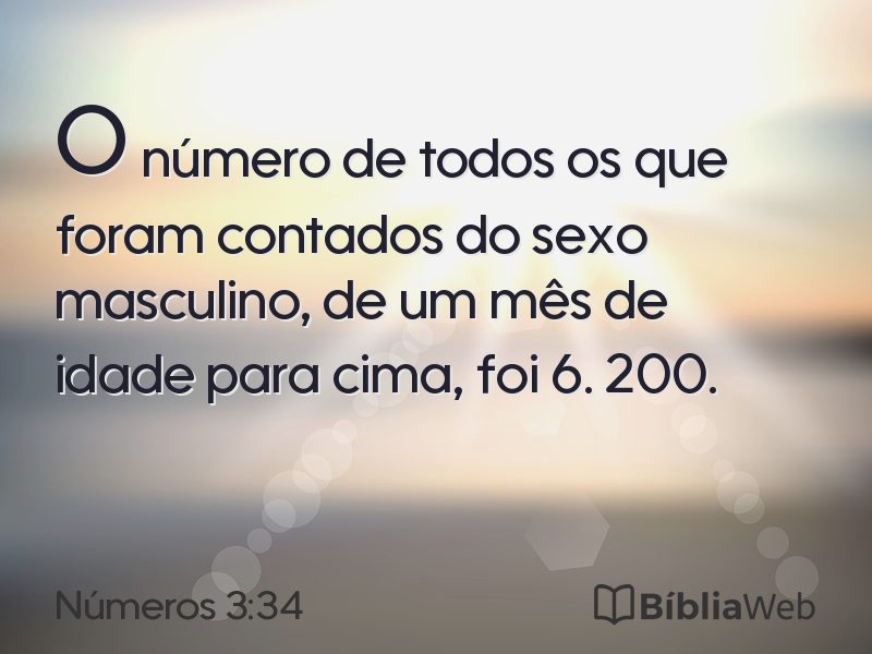 Números 3:34 em imagem para compartilhar