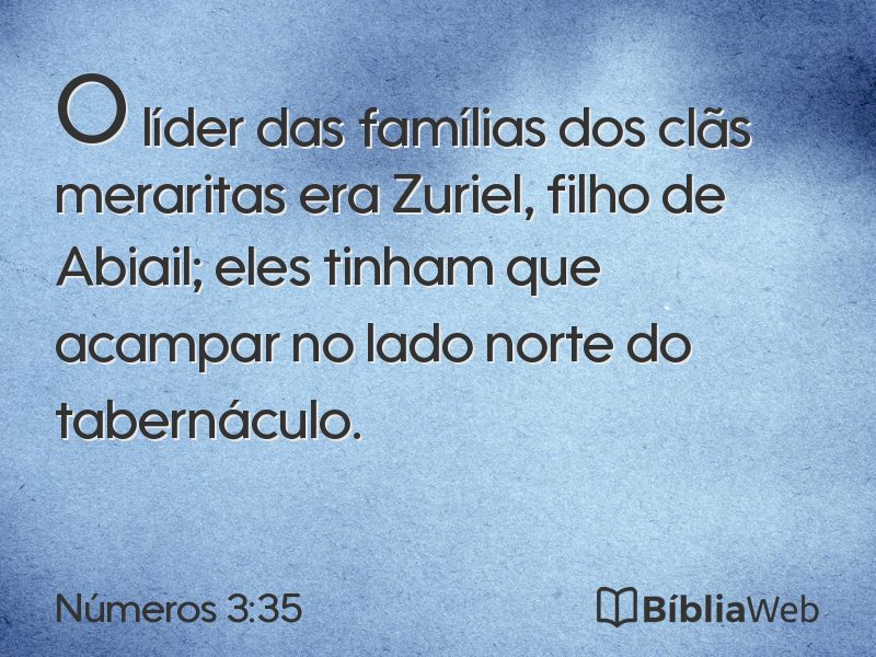Números 3:35 em imagem para compartilhar