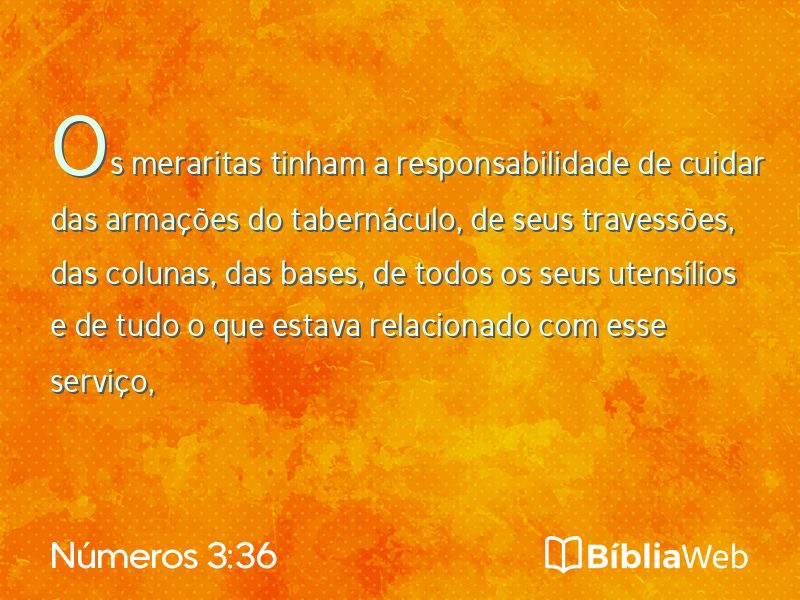Números 3:36 em imagem para compartilhar