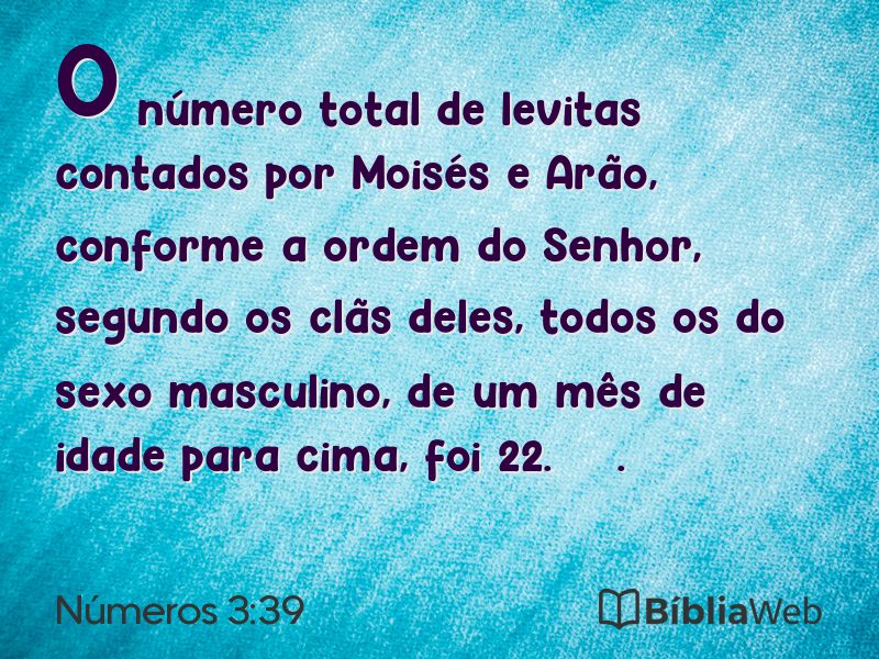 Números 3:39 em imagem para compartilhar