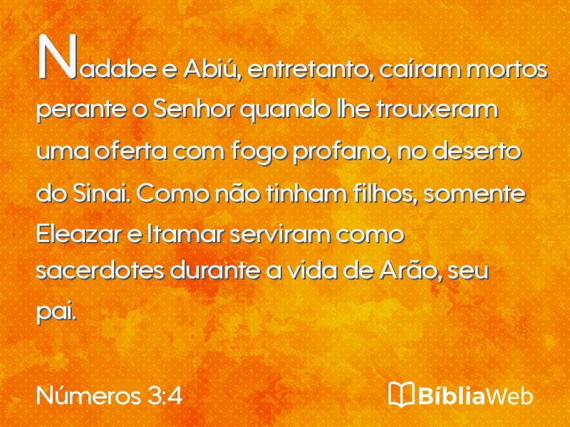 Números 3:4 em imagem para compartilhar