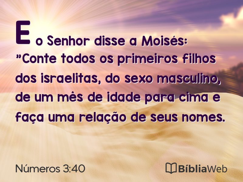 Números 3:40 em imagem para compartilhar
