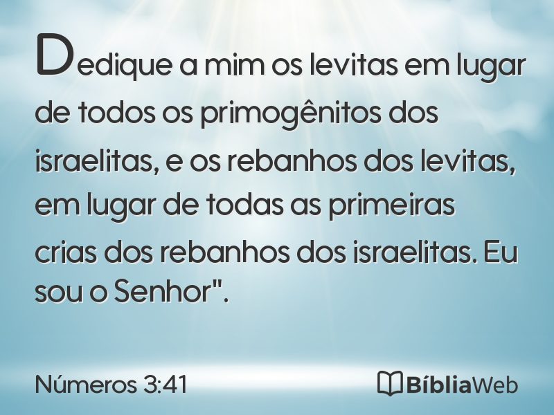 Números 3:41 em imagem para compartilhar
