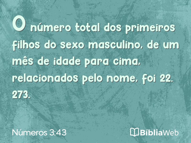 Números 3:43 em imagem para compartilhar