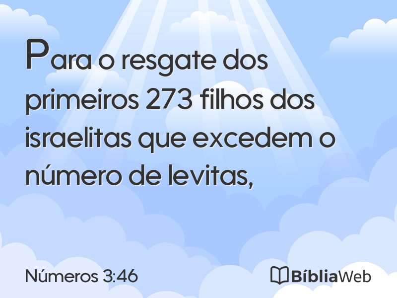 Números 3:46 em imagem para compartilhar