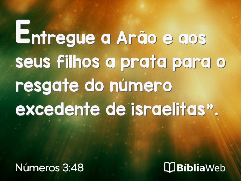 Números 3:48 em imagem para compartilhar