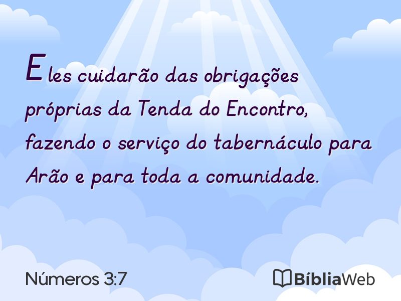 Números 3:7 em imagem para compartilhar
