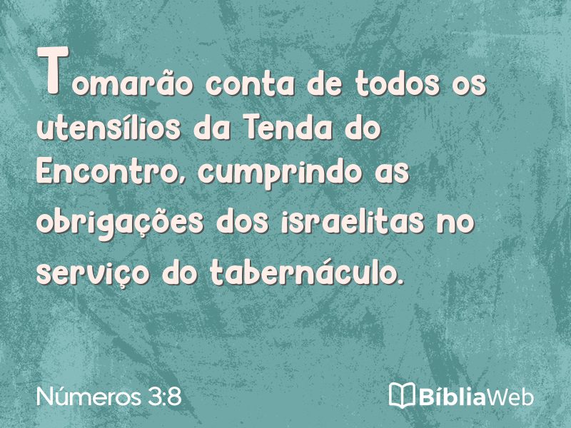 Números 3:8 em imagem para compartilhar