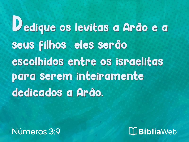 Números 3:9 em imagem para compartilhar