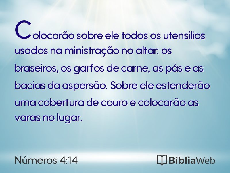 Números 4:14 em imagem para compartilhar
