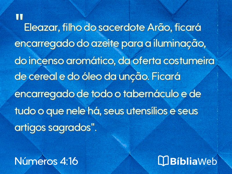 Números 4:16 em imagem para compartilhar