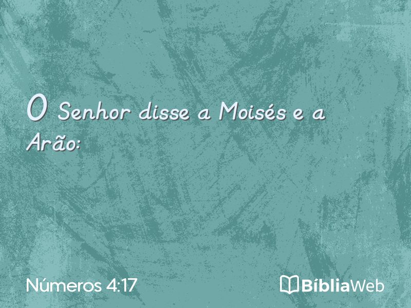 Números 4:17 em imagem para compartilhar