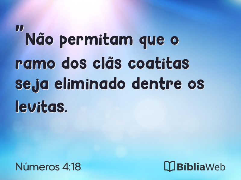 Números 4:18 em imagem para compartilhar