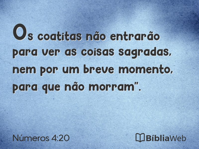Números 4:20 em imagem para compartilhar