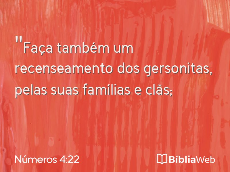 Números 4:22 em imagem para compartilhar