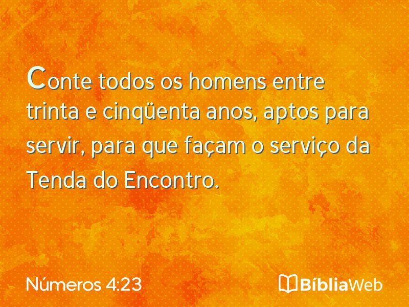 Números 4:23 em imagem para compartilhar