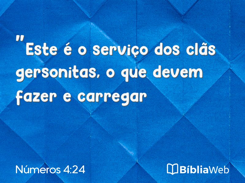 Números 4:24 em imagem para compartilhar
