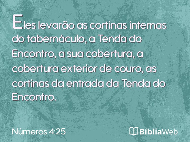 Números 4:25 em imagem para compartilhar
