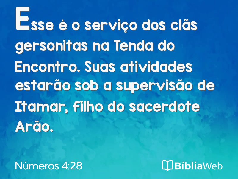 Números 4:28 em imagem para compartilhar