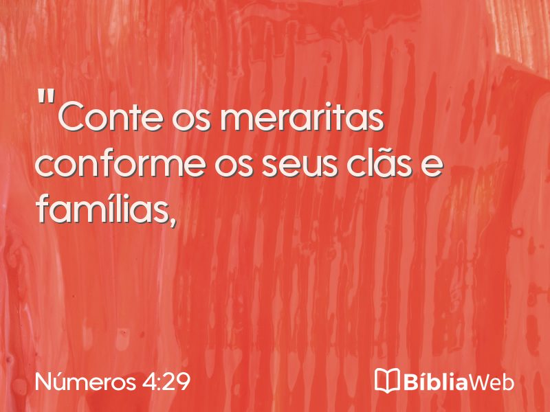 Números 4:29 em imagem para compartilhar